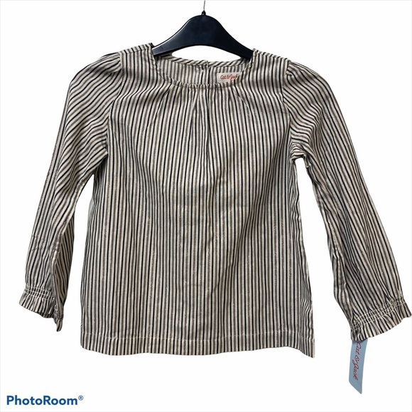 Cat & Jack Long Sleeve Shine Striped Top NWT - Picture 3 of 7